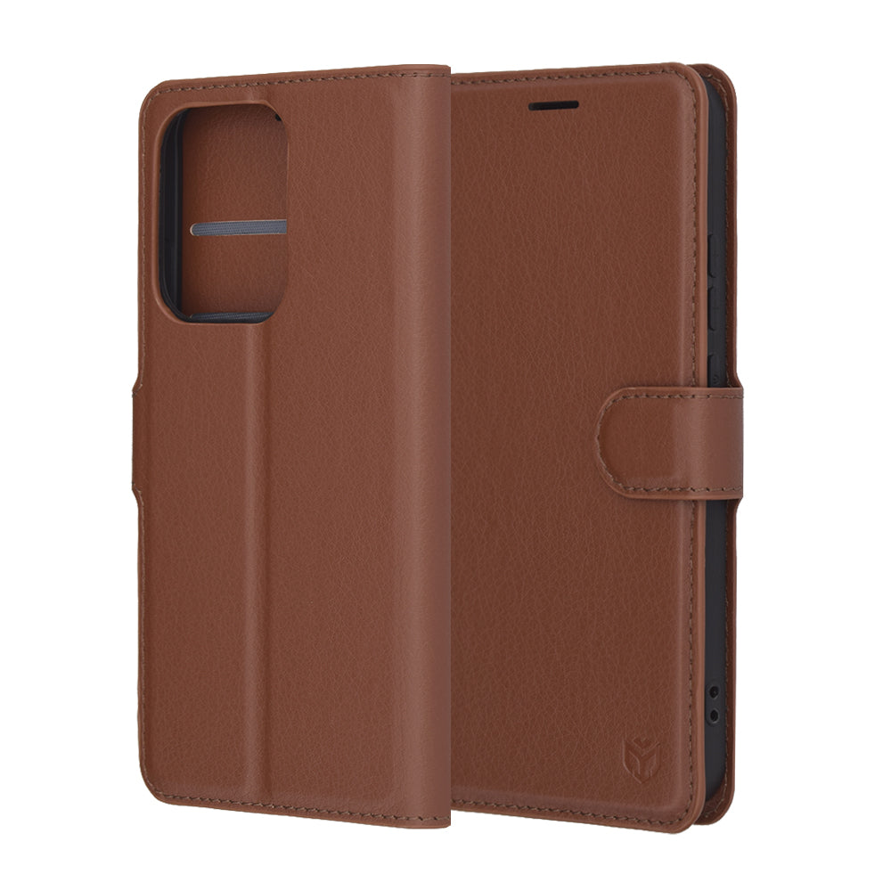 Θήκη για Oppo Reno13, Techsuit, Leather Folio, Καφέ
