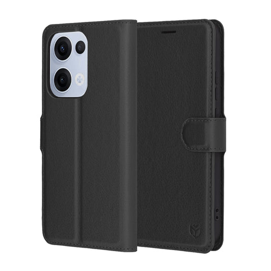 Θήκη για Oppo Reno13, Techsuit, Leather Folio, Μαύρη