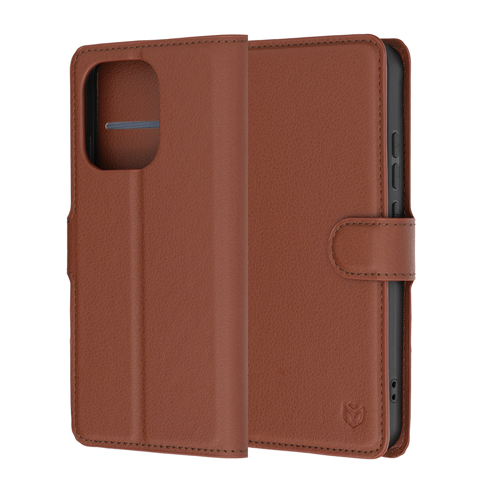 Case for Oppo Reno16 F / Reno16 FS, Techsuit, Leather Folio, Brown