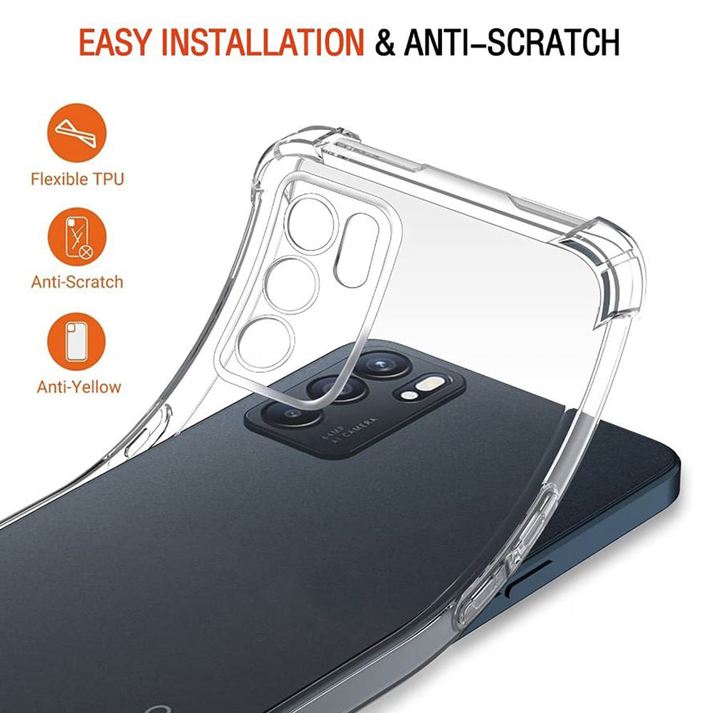 Θήκη για Oppo Reno6 5G, Techsuit, Ανθεκτική σε Κρούσεις Διαφανής, Διάφανη