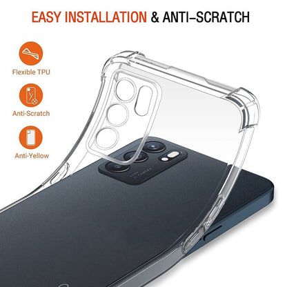 Θήκη για Oppo Reno6 5G, Techsuit, Ανθεκτική σε Κρούσεις Διαφανής, Διάφανη
