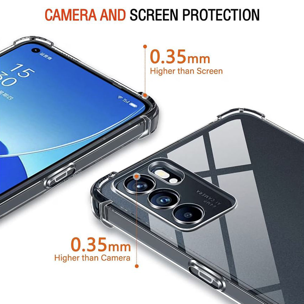 Θήκη για Oppo Reno6 5G, Techsuit, Ανθεκτική σε Κρούσεις Διαφανής, Διάφανη