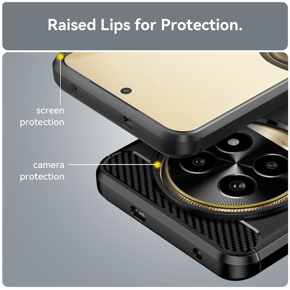 Θήκη για Realme 13 Pro / 13 Pro+, Techsuit, Άνθρακας, Μαύρο
