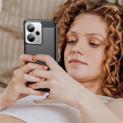 Θήκη για Realme 14T / 14, Techsuit, Άνθρακας, Μαύρο