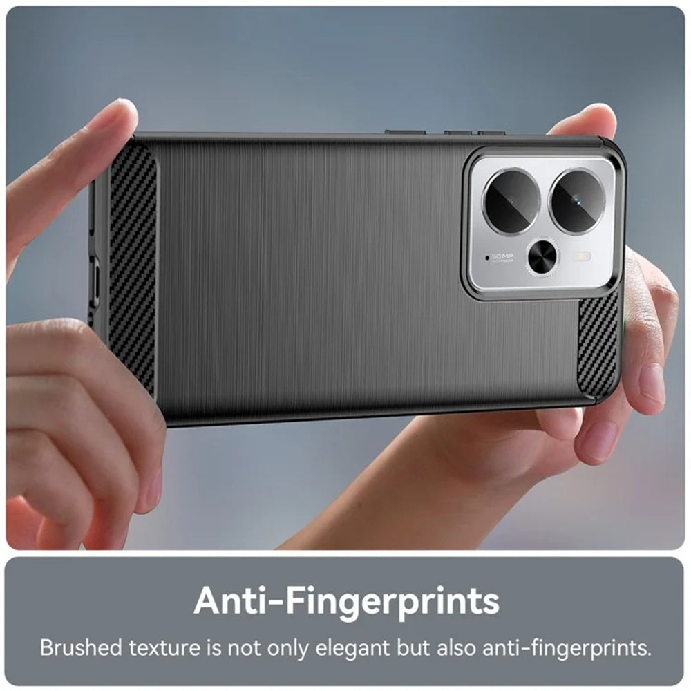 Θήκη για Realme 14T / 14, Techsuit, Άνθρακας, Μαύρο