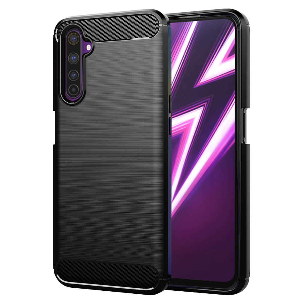 Θήκη για Realme 6 Pro, Techsuit, Καρμπόν, Μαύρη