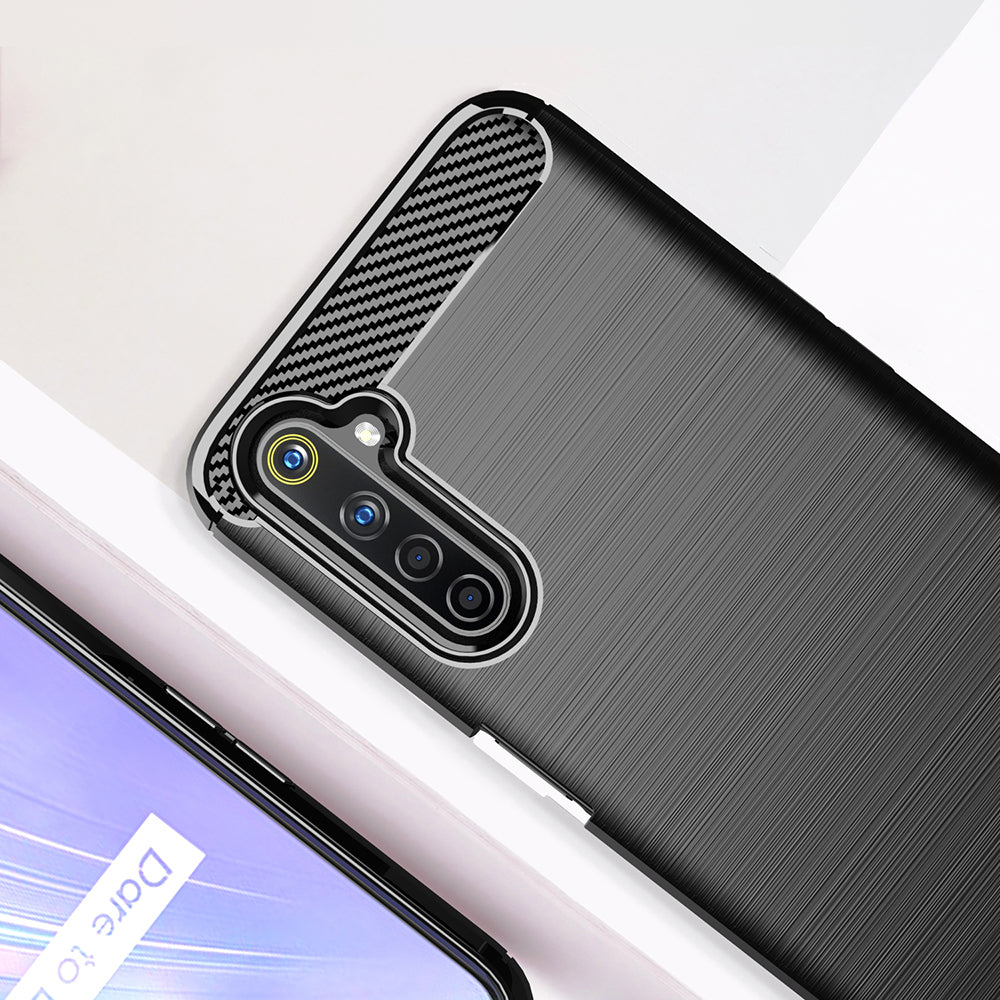 Θήκη για Realme 6 Pro, Techsuit, Καρμπόν, Μαύρη