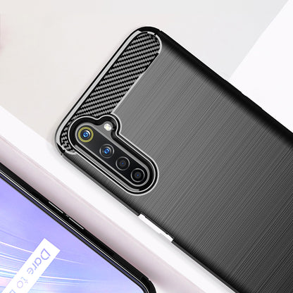 Θήκη για Realme 6 Pro, Techsuit, Καρμπόν, Μαύρη