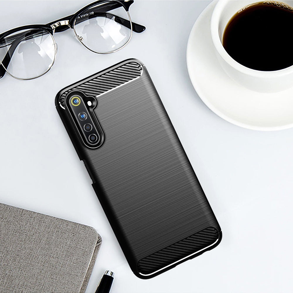 Θήκη για Realme 6 Pro, Techsuit, Καρμπόν, Μαύρη