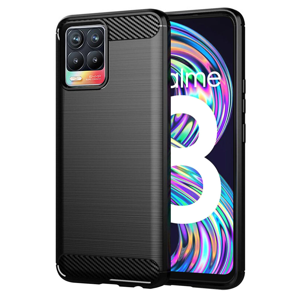 Θήκη για Realme 8 Pro / 8, Techsuit, Άνθρακας, Μαύρο
