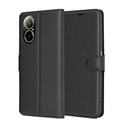 Θήκη για Realme C67 4G, Techsuit, Δερμάτινο Φύλλο, Μαύρο