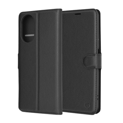 Θήκη για Realme C67 4G, Techsuit, Δερμάτινο Φύλλο, Μαύρο