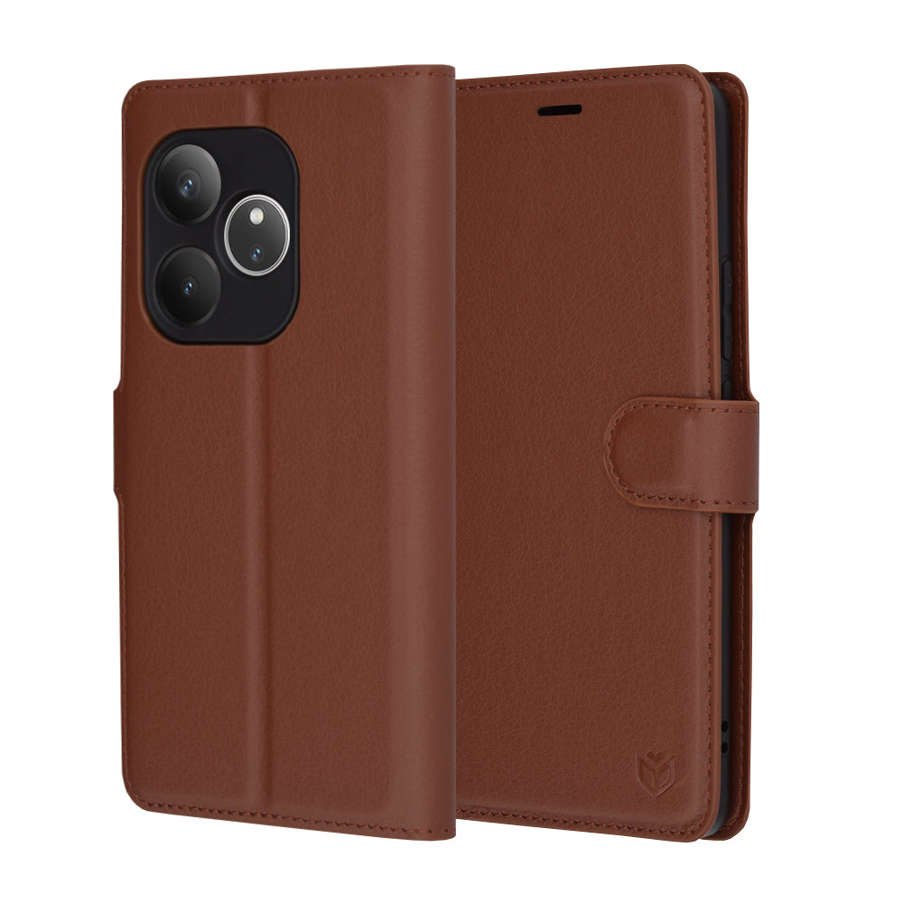 Θήκη για Realme GT 6T / GT 6, Techsuit, Leather Folio, Καφέ