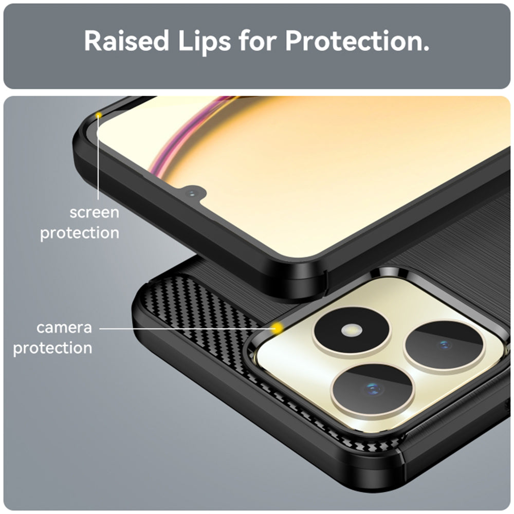 Θήκη για Realme Note 50 / C51, Techsuit, Carbon, Μαύρο