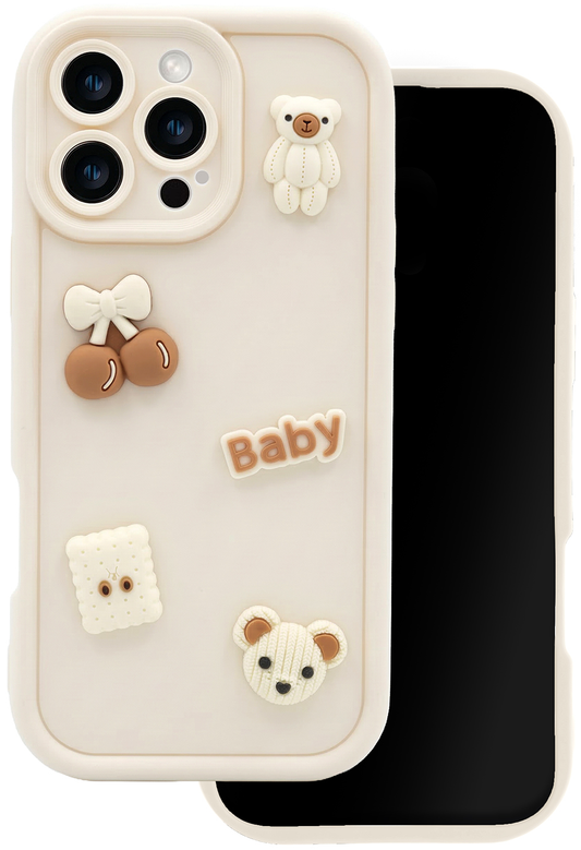 Θήκη για Samsung Galaxy S26 Ultra S948, OEM, Ultra Trendy 3D Bear, Μπεζ