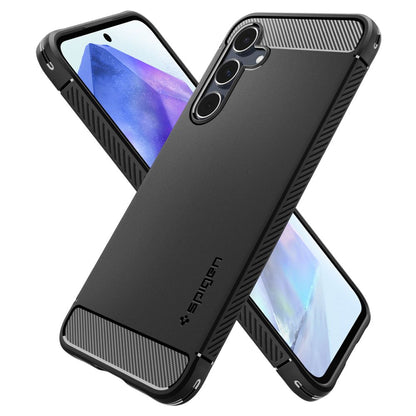 Θήκη για Samsung Galaxy A55 5G A556, Spigen, Rugged Armour, Μαύρο ACS07500 