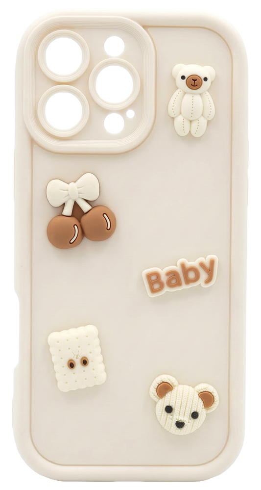 Θήκη για Samsung Galaxy S26 Ultra S948, OEM, Ultra Trendy 3D Bear, Μπεζ