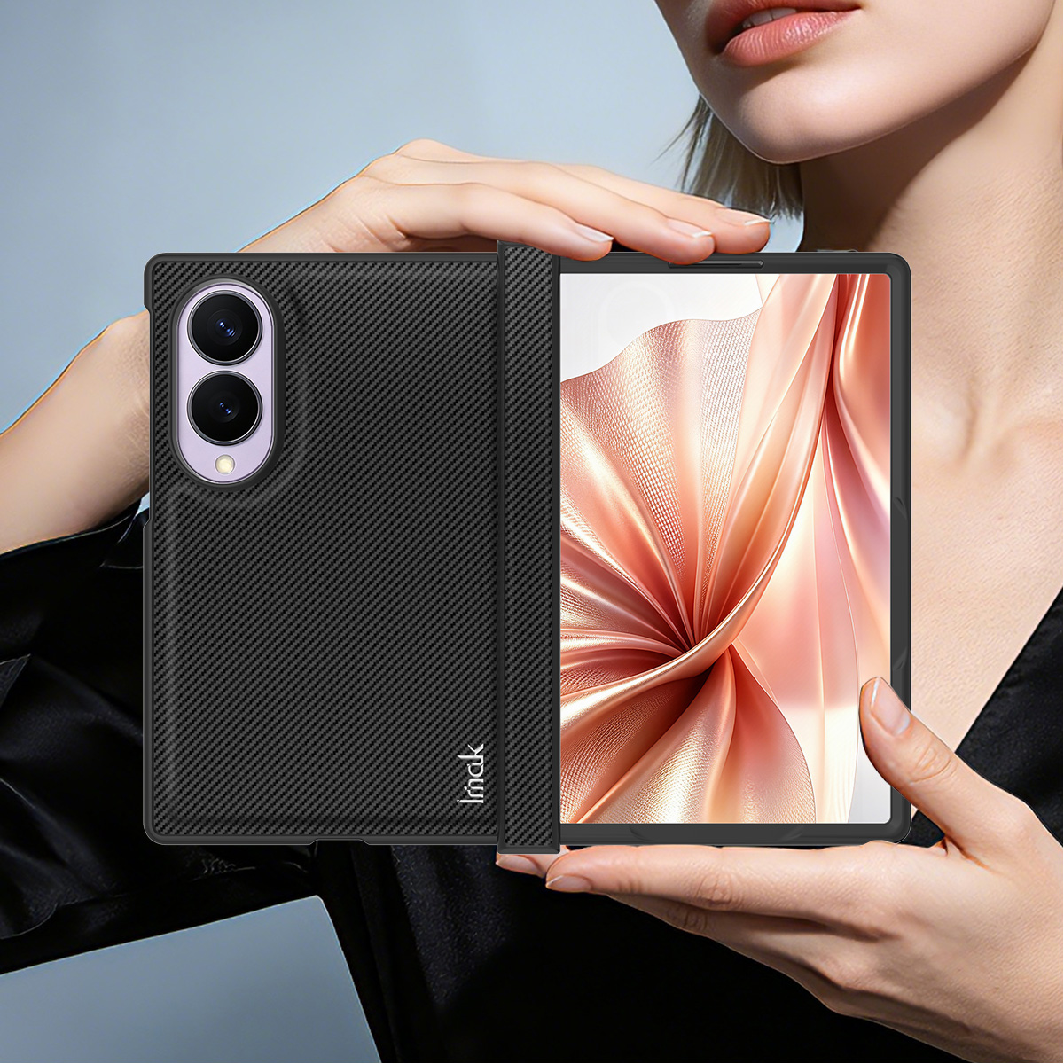Θήκη για Samsung Galaxy Z Fold8 F971, Imak, Carbon, Μαύρο