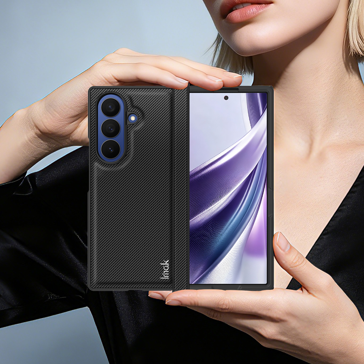 Θήκη για Samsung Galaxy Z Fold8 Ultra F976, Imak, Carbon, Μαύρο