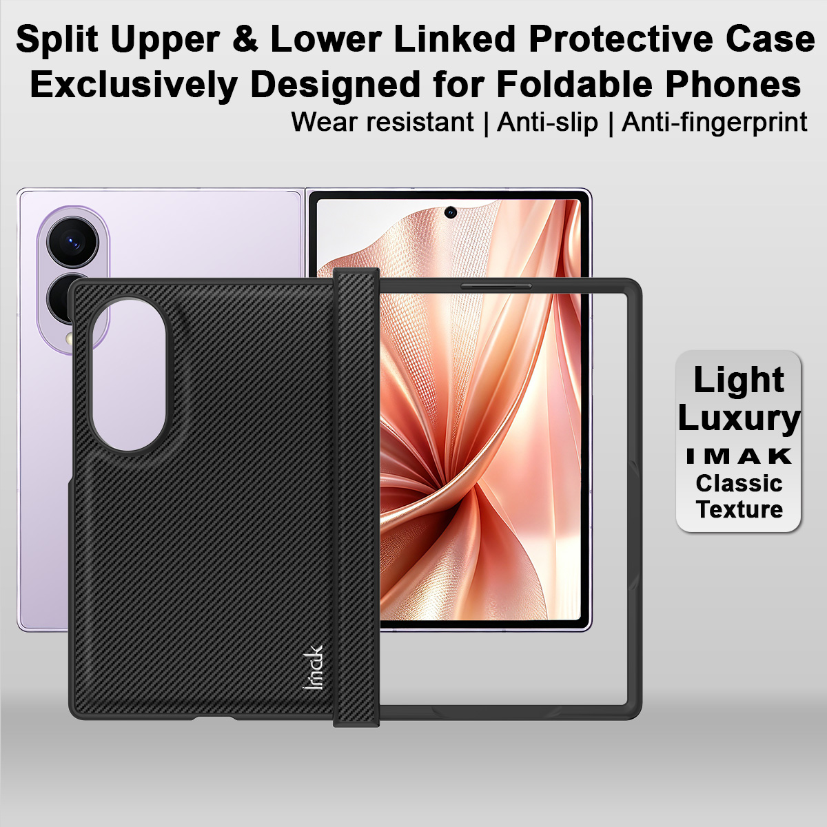 Θήκη για Samsung Galaxy Z Fold8 F971, Imak, Carbon, Μαύρο
