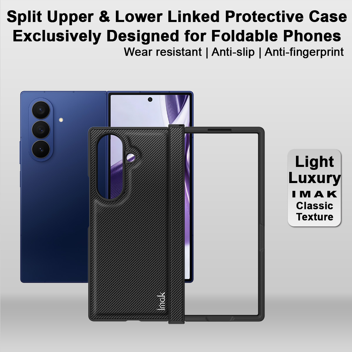 Θήκη για Samsung Galaxy Z Fold8 Ultra F976, Imak, Carbon, Μαύρο