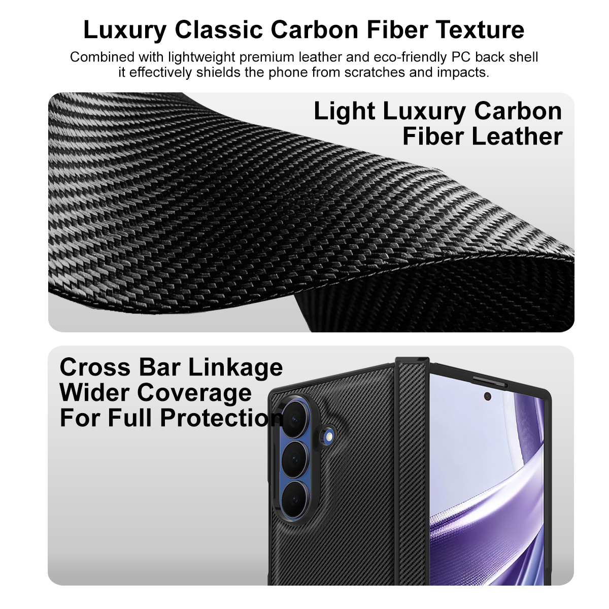 Θήκη για Samsung Galaxy Z Fold8 Ultra F976, Imak, Carbon, Μαύρο