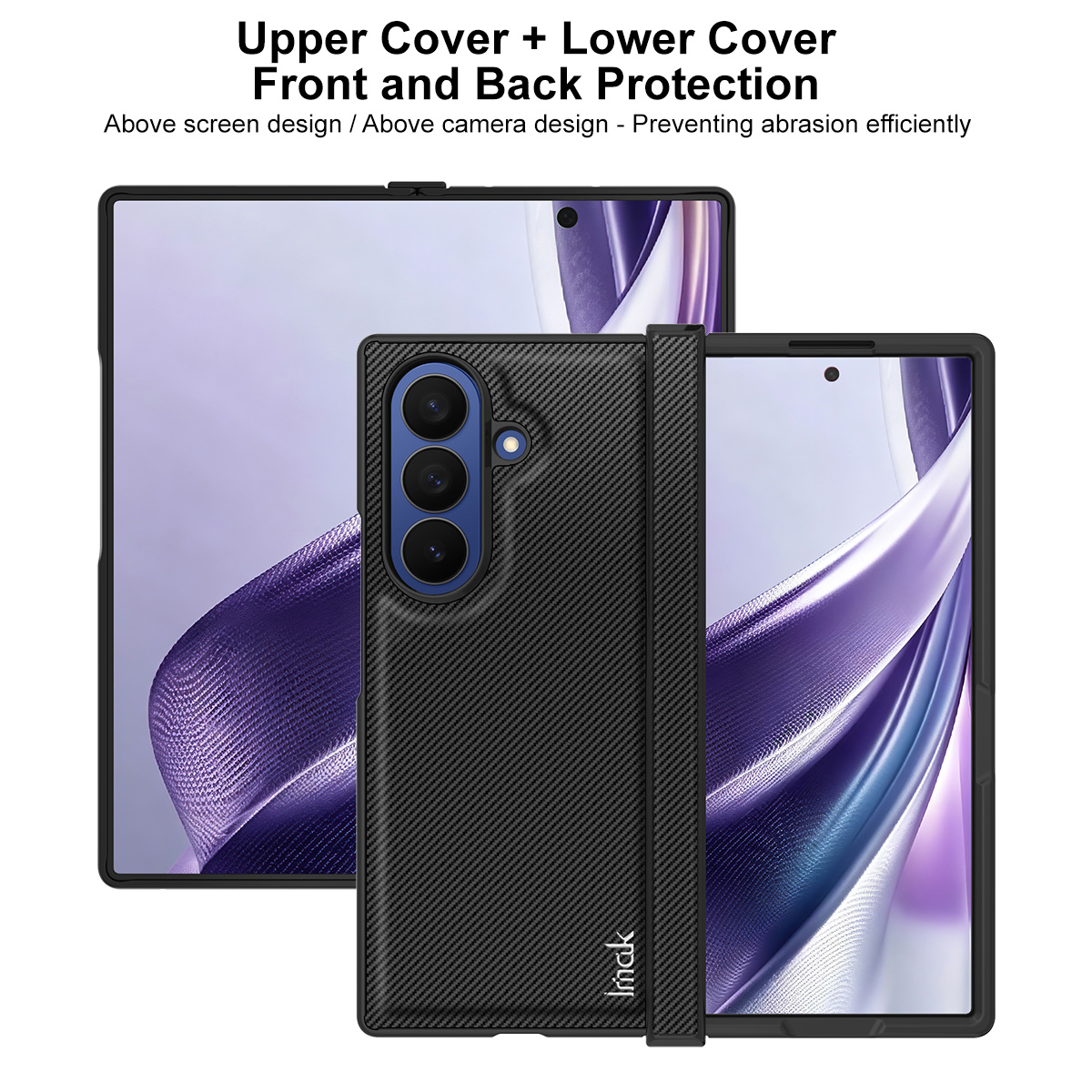 Θήκη για Samsung Galaxy Z Fold8 Ultra F976, Imak, Carbon, Μαύρο