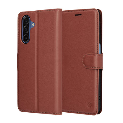 Θήκη για Samsung Galaxy A17 4G / A17 5G, Techsuit, Δερμάτινο Φύλλο, Καφέ