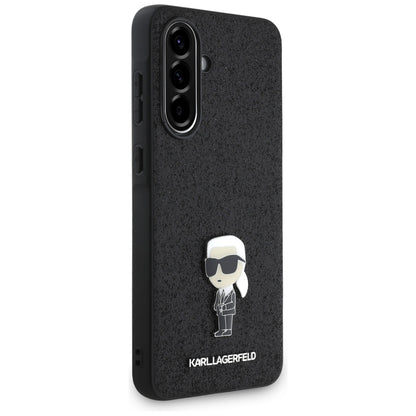 Θήκη για Samsung Galaxy A36 A366, Karl Lagerfeld, Glitter Fixed Ikonik Karl, Μαύρη