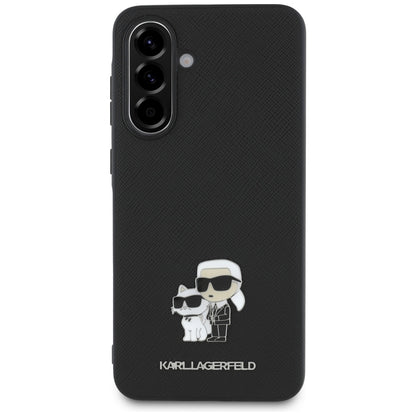 Θήκη για Samsung Galaxy A36 A366, Karl Lagerfeld, Saffiano Karl & Choupette Metal, Μαύρη