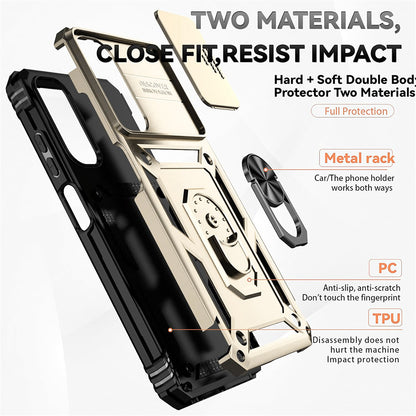 Case for Samsung Galaxy A36 A366, Techsuit, CamShield, Gold