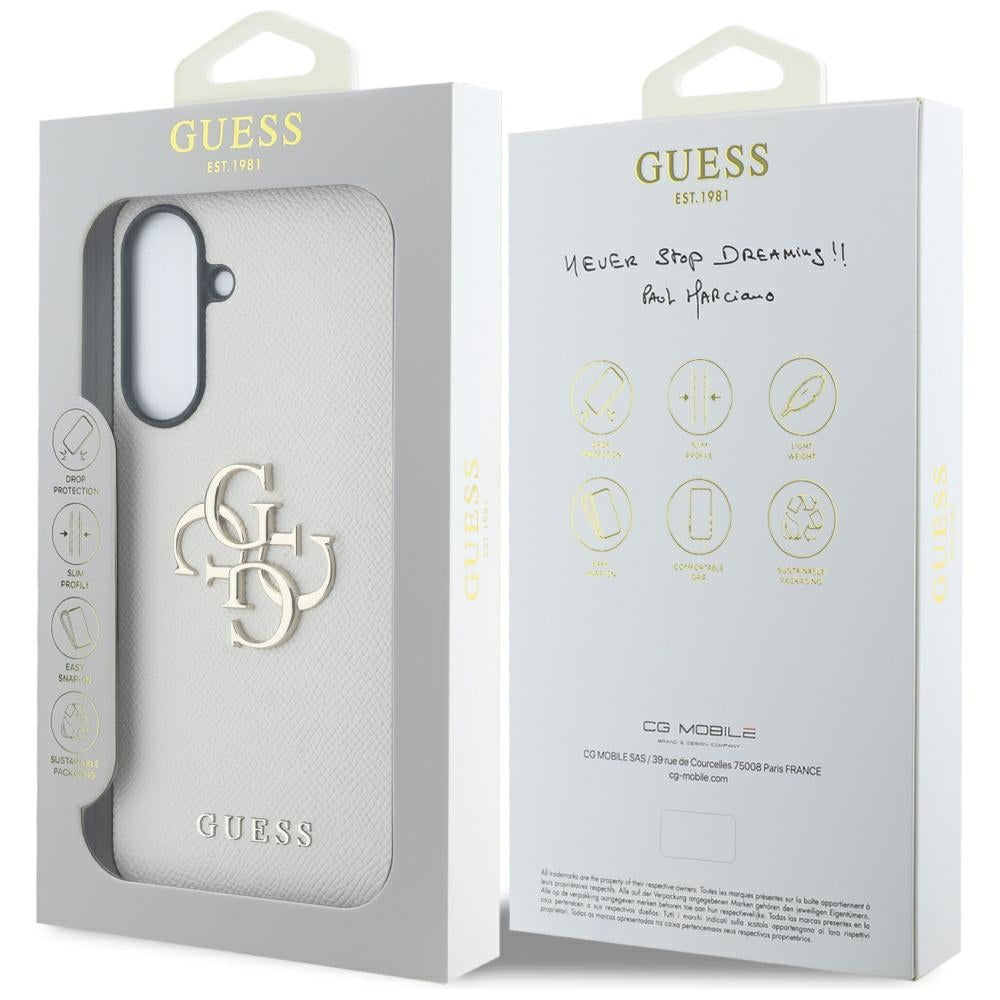 Θήκη για Samsung Galaxy A56 A566, Guess, 4G Grained Big and Classic Logo, Μπεζ
