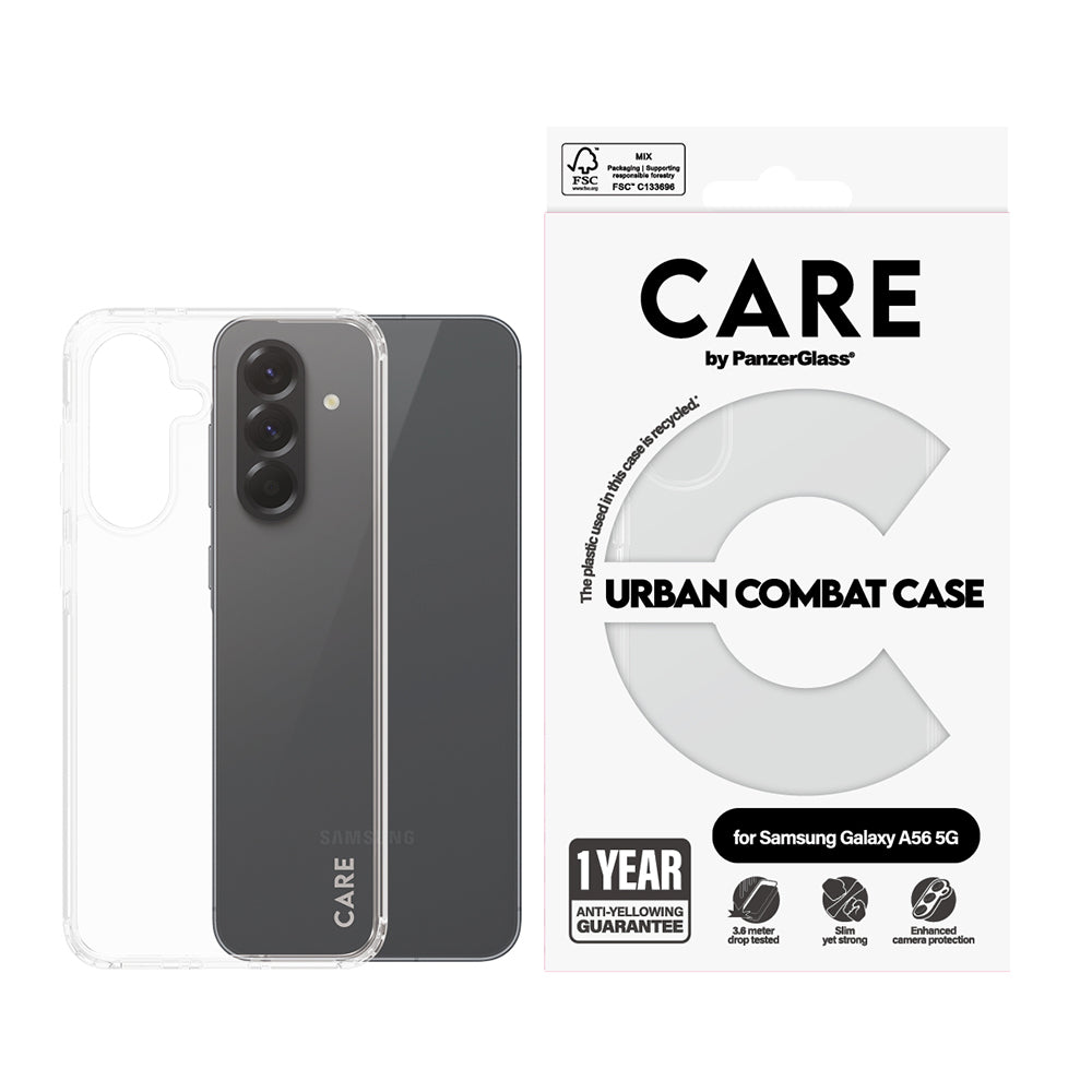 Θήκη για Samsung Galaxy A56 A566, PanzerGlass, Care Urban Combat, Διαφανής