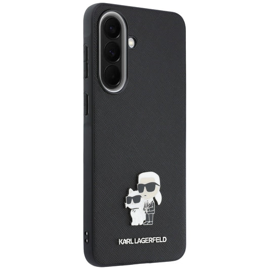 Θήκη για Samsung Galaxy A57 5G, Karl Lagerfeld, Saffiano Karl & Choupette Metal, Μαύρη
