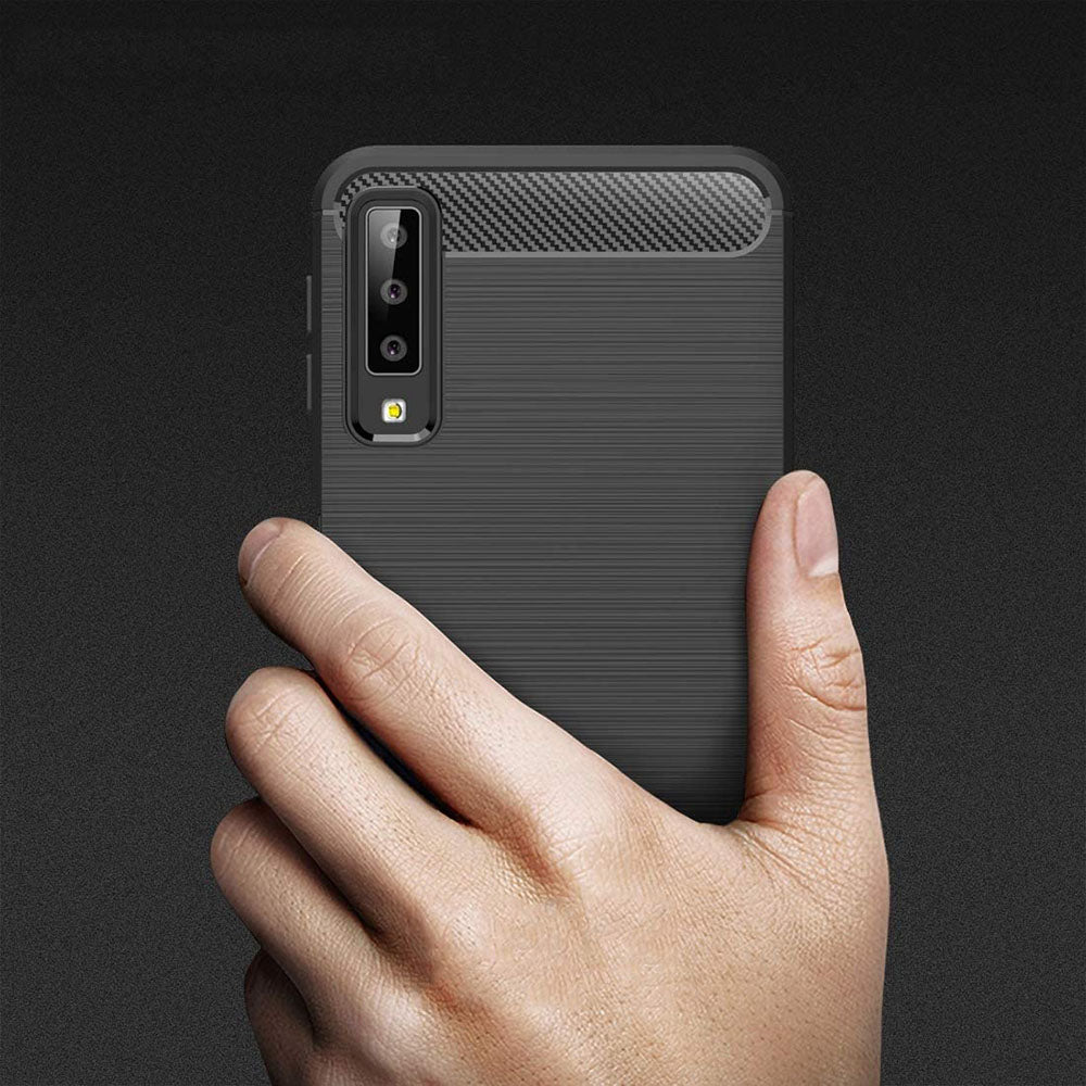 Θήκη για Samsung Galaxy A7 (2018) A750, Techsuit, Carbon, Μαύρο