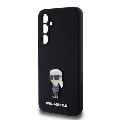 Θήκη για Samsung Galaxy S23 FE S711, Karl Lagerfeld, Silicone Ikonik Karl Metal, Μαύρη