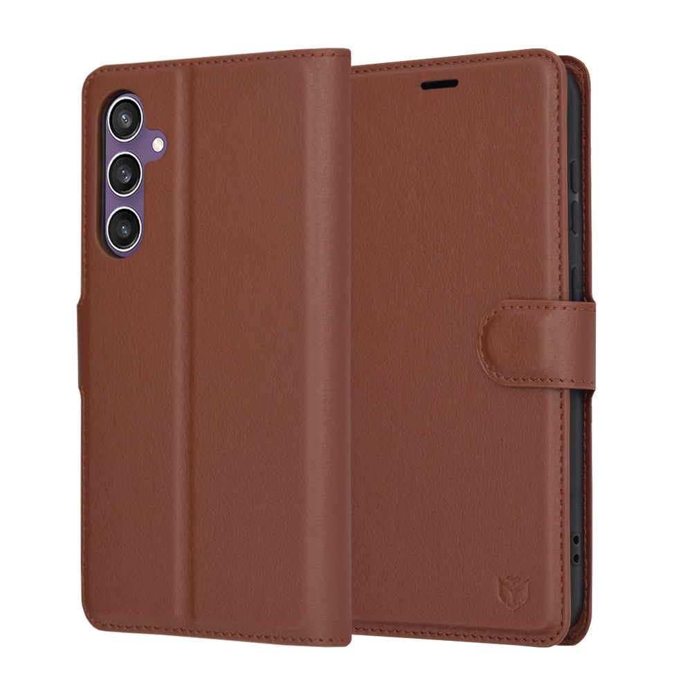 Θήκη για Samsung Galaxy S23 FE S711, Techsuit, Δερμάτινο Φολιο, Καφέ