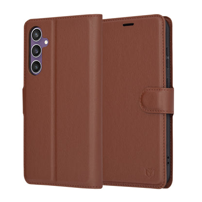 Θήκη για Samsung Galaxy S23 FE S711, Techsuit, Δερμάτινο Φολιο, Καφέ