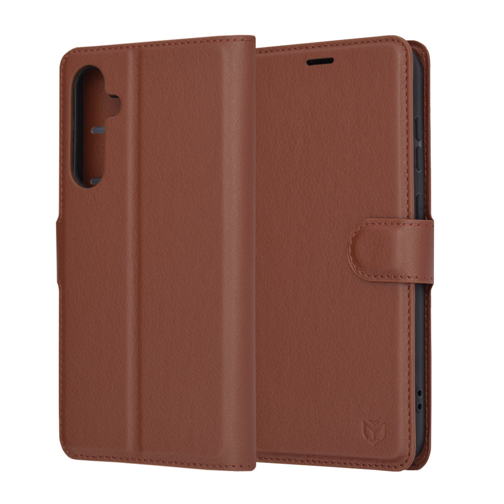 Θήκη για Samsung Galaxy S23 FE S711, Techsuit, Δερμάτινο Φολιο, Καφέ
