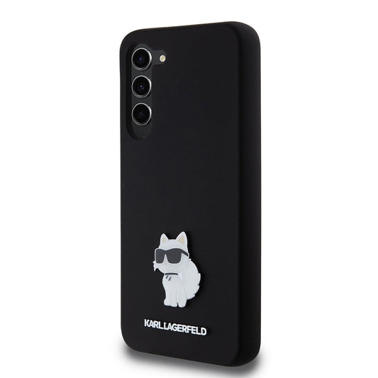 Θήκη για Samsung Galaxy S23+ S916, Karl Lagerfeld, Silicone Choupette Metal, Μαύρη