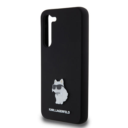 Θήκη για Samsung Galaxy S23+ S916, Karl Lagerfeld, Silicone Choupette Metal, Μαύρη