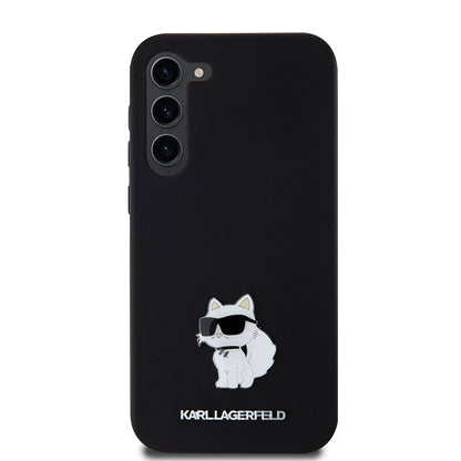 Θήκη για Samsung Galaxy S23+ S916, Karl Lagerfeld, Silicone Choupette Metal, Μαύρη