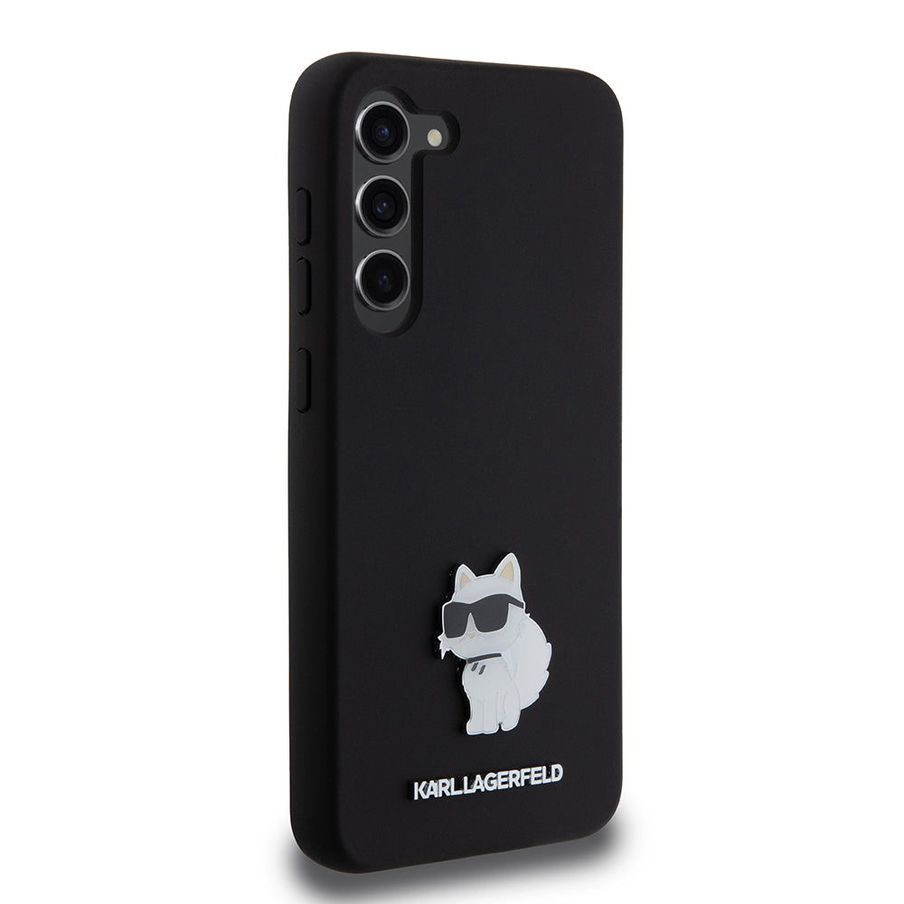 Θήκη για Samsung Galaxy S23+ S916, Karl Lagerfeld, Silicone Choupette Metal, Μαύρη