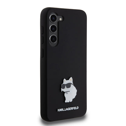 Θήκη για Samsung Galaxy S23+ S916, Karl Lagerfeld, Silicone Choupette Metal, Μαύρη