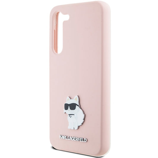Θήκη για Samsung Galaxy S23+ S916, Karl Lagerfeld, Silicone Choupette Metal, Ροζ