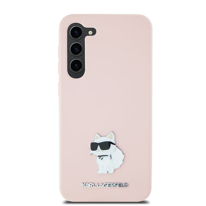 Θήκη για Samsung Galaxy S23 S911, Karl Lagerfeld, Silicone Choupette Metal, Ροζ