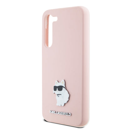 Θήκη για Samsung Galaxy S23 S911, Karl Lagerfeld, Silicone Choupette Metal, Ροζ