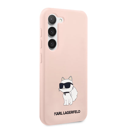 Case for Samsung Galaxy S23 S911, Karl Lagerfeld, Choupette Silicone, Pink