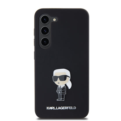 Θήκη για Samsung Galaxy S23 S911, Karl Lagerfeld, Silicone Ikonik Karl Metal, Μαύρη