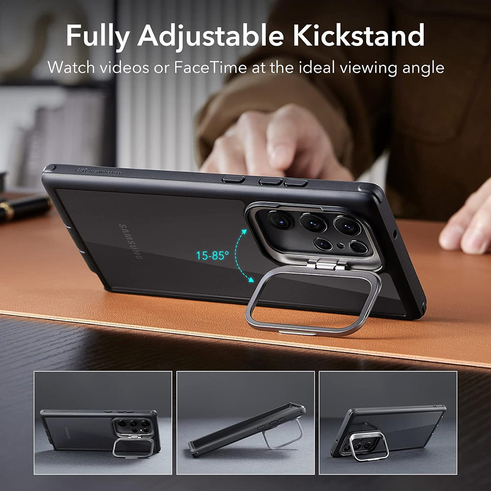 Θήκη για Samsung Galaxy S23 Ultra S918, ESR, Shock Armor Kickstand, Διάφανη Μαύρη